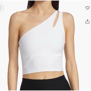EUC  Beyond Yoga Lost Your Mind Cropped Tank Top L WHITE Bra